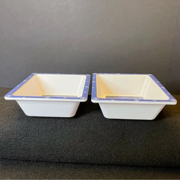 2 Snowman Snack Rectangle Bowls 6 x 5.25 Inches - Picture 16 of 16